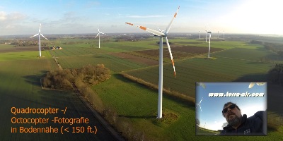 Windpark und Luftbild mit der Flugdrohne