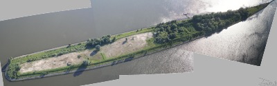 Weserinsel Lankenau im Luftbild